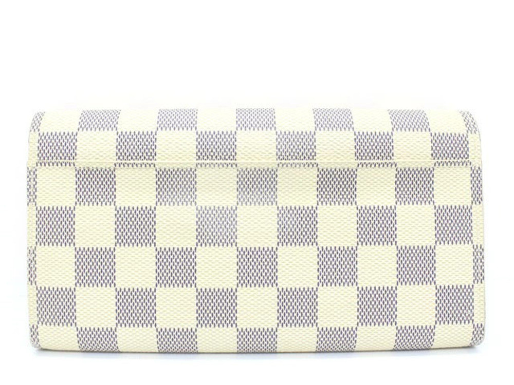 Louis Vuitton Wallet Long Damier White Portefeuille Azur Sarah White